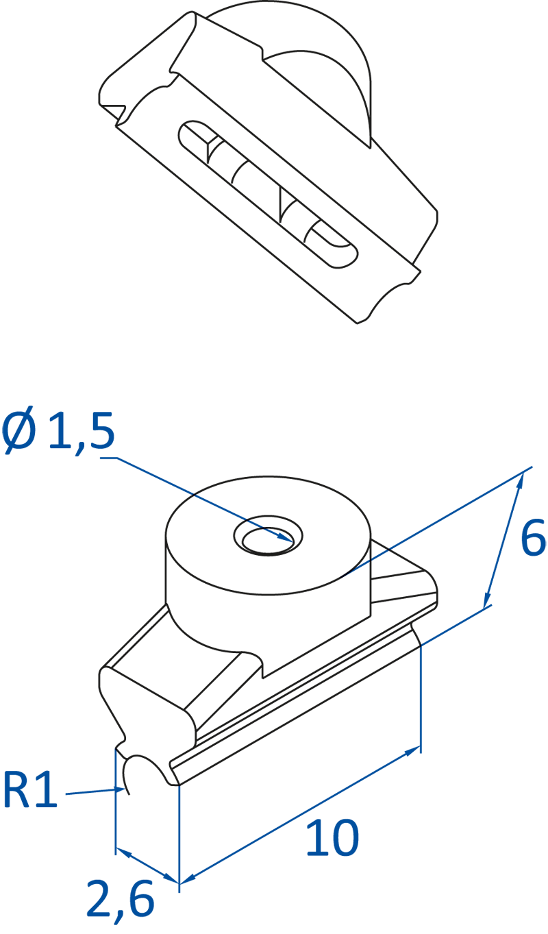 Размер овальной вакуумной присоски FIPA серии SO-Z 201.12x9.007